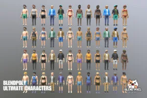BlendPoly City Characters - Low Poly Assets