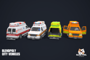 BlendPoly City Vehicles - Low Poly Assets