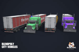 BlendPoly City Vehicles - Low Poly Assets