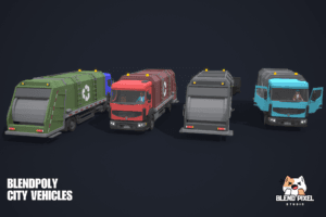 BlendPoly City Vehicles - Low Poly Assets