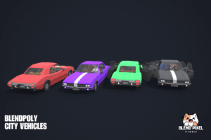 BlendPoly City Vehicles - Low Poly Assets