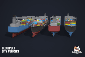 BlendPoly City Vehicles - Low Poly Assets