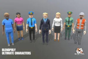 BlendPoly City Characters - Low Poly Assets