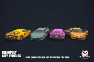 BlendPoly City Vehicles - Low Poly Assets
