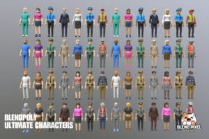 BlendPoly City Characters - Low Poly Assets
