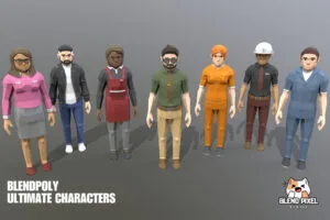 BlendPoly City Characters - Low Poly Assets