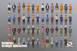 BlendPoly City Characters - Low Poly Assets