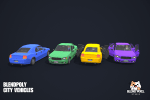 BlendPoly City Vehicles - Low Poly Assets