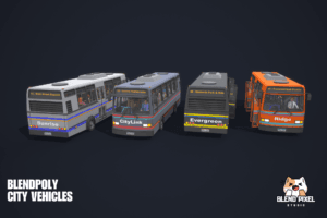 BlendPoly City Vehicles - Low Poly Assets