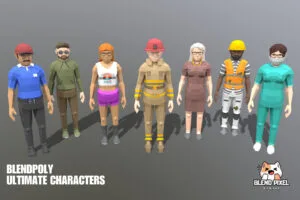 BlendPoly City Characters - Low Poly Assets