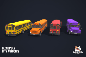 BlendPoly City Vehicles - Low Poly Assets