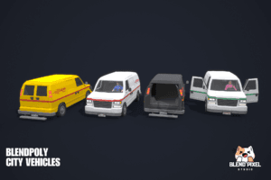 BlendPoly City Vehicles - Low Poly Assets