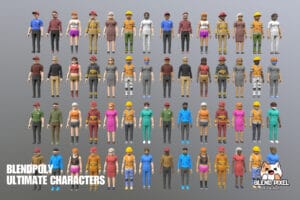 BlendPoly City Characters - Low Poly Assets