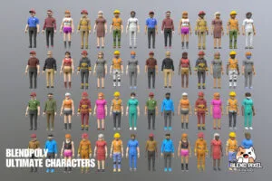 BlendPoly City Characters - Low Poly Assets