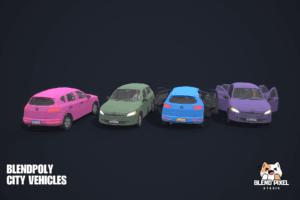BlendPoly City Vehicles - Low Poly Assets