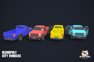 BlendPoly City Vehicles - Low Poly Assets