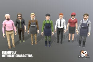 BlendPoly City Characters - Low Poly Assets