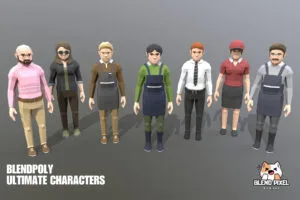 BlendPoly City Characters - Low Poly Assets