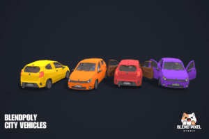 BlendPoly City Vehicles - Low Poly Assets