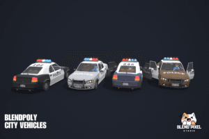 BlendPoly City Vehicles - Low Poly Assets
