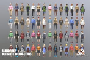 BlendPoly City Characters - Low Poly Assets