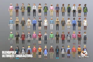 BlendPoly City Characters - Low Poly Assets