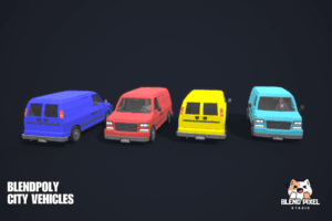BlendPoly City Vehicles - Low Poly Assets
