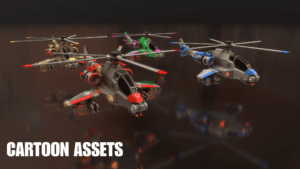 3D Stylized Helicopters - Cartoon Assets