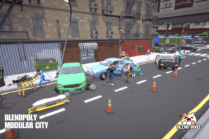BlendPoly Modular City - Low Poly Assets