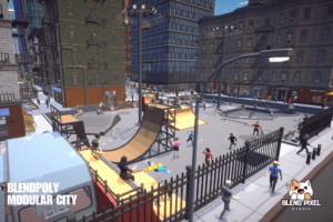 BlendPoly Modular City - Low Poly Assets