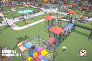 BlendPoly Modular City - Low Poly Assets