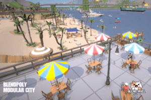 BlendPoly Modular City - Low Poly Assets