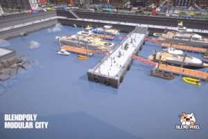 BlendPoly Modular City - Low Poly Assets