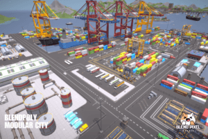 BlendPoly Modular City - Low Poly Assets