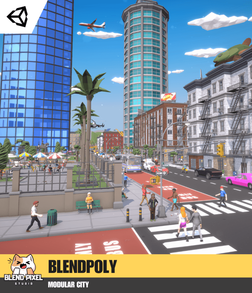 BlendPoly Modular City - Low Poly Assets
