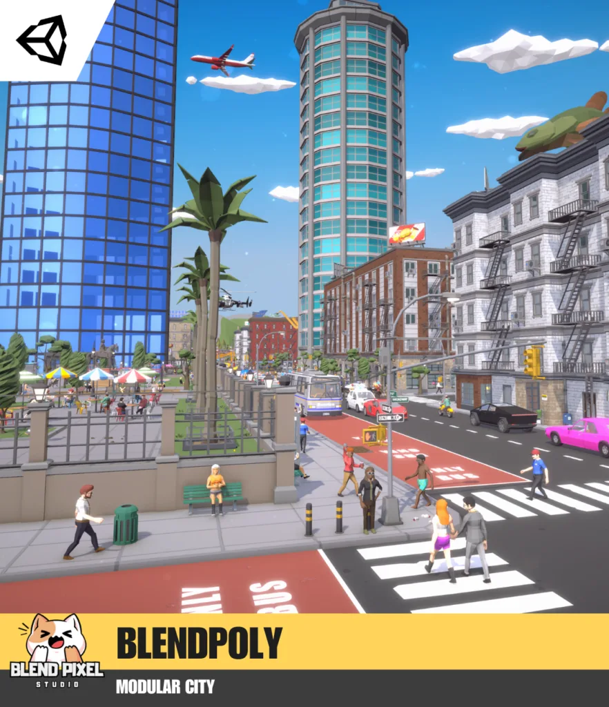 BlendPoly Modular City - Low Poly Assets